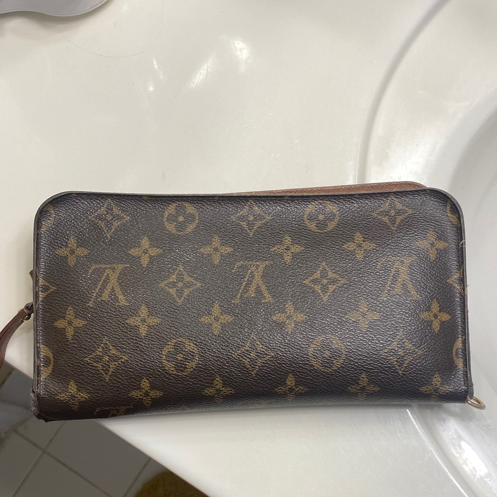 Louis Vuitton Brown and Gold Monogram Clutch